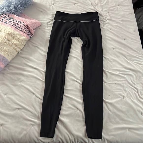 Size 4 Lululemon leggings with white stripe - Picture 2 of 3